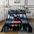 thumbnail image 1 of Erosebridal Rustic Deer Elk Bedspread Sets Twin Size, American Flag Bed Quilt, Nature Lake Farmhouse Decor, 2pcs, 1 of 5