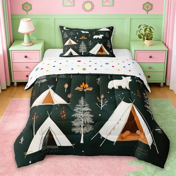 Erosebridal Rustic Farmhouse Adventure Twin Comforter Sets,Country Farmhouse Cabin Bedding Set For Kids,Reversible,2-Piece