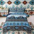 thumbnail image 1 of Erosebridal Rustic Farmhouse Aztec Queen Comforter Set, Western Cowboy Bedding Comforter Set, Blue Black, Navy Reversible 3-Piece, 1 Comforter and 2 Pillowcases, 1 of 6