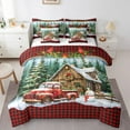 thumbnail image 1 of Erosebridal Rustic House Bed in a Bag Full size, Christmas Snowman Bed Set, Red Truck Bedding Full Size, Microfiber Bedroom Decoration, 7pcs, 1 of 4