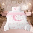 thumbnail image 1 of Erosebridal Pink Bow Bedding Twin Comforter Set, Initial Letter C Down Comforter, Princess Bowknot Decor, Reversible 2-Piece, 1 of 7