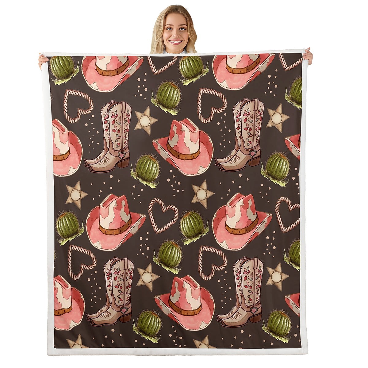 Sunflower Horse Print Throw Blanket – Queen Size 90x90, Soft Microfiber, Rustic Farmhouse Decor
