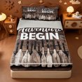 thumbnail image 1 of Erosebridal Rustic Lake Zipper Queen Comforter Set with Fitted Sheet and 2 Pillowcases,Wooden Paddle Wood Board Zipper Bedding Set For Boys,Light Gray Reversible,4pcs, 1 of 7