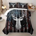 thumbnail image 1 of Erosebridal Rustic Patriotic Quilt King for Women Men, Deer Silhouette Print King Coverlet Set, 3-Piece, 1 of 7