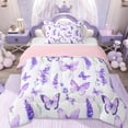 thumbnail image 1 of Erosebridal Rustic Plant Lavender Twin Comforter Sets,Wild Animal Butterfly Bedding Set For Men Women, Reversible 2 Pieces, 1 of 7