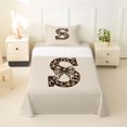 thumbnail image 1 of Erosebridal S Letter Monogrammed Twin Sheet Sets 3pcs For Teens Adults,Girls Boys Vintage Cheetah Print Bow Bedding, 1 of 5