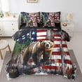 thumbnail image 1 of Erosebridal Safari Bear Bed in a Bag Twin Size, American Flag Bed Set, Rustic Branches Bed Sheets Setp with Comforter, Super Cozy Bedroom Decoration, Reversible 7 Pieces, 1 of 5