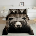 thumbnail image 1 of Erosebridal Safari Bear Bedding Sets Twin with Comforter, Woodland Animal Duvet Insert, Old Barn Door Wood Farmhouse Decor Lightweight 2 Pieces, 1 of 7
