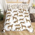 thumbnail image 1 of Erosebridal Safari Leopard Comforter Cover King, Woodland Animal Bedding King Size, White Brown Bedroom Decorative Microfiber 3 Pieces (No Comforter), 1 of 7