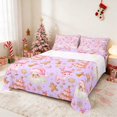 thumbnail image 1 of Manfei Santa King Sheets Christmas Bedding, Rust Cream 4pcs (1 Flat Sheet, 1 Fitted Sheet and 2 Pillowcases), 1 of 6