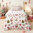 thumbnail image 1 of Manfei Santa Twin Comforter Sets Holiday Bedding Set, Purple Pink 2 Pieces 1 Comforter and 1 Pillowcase, Xmas Reversible, 1 of 6