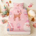 thumbnail image 1 of Manfei Santa Twin Fitted Sheet Christmas Bedding, Gray Red 2-Piece 1 Fitted Sheet and 1 Pillowcase, 1 of 4