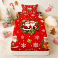 thumbnail image 1 of Manfei Santa Twin Fitted Sheet Holiday Bedding, Gray Red 2pcs 1 Fitted Sheet and 1 Pillowcase, 1 of 4