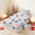 thumbnail image 1 of Manfei Santa Twin Sheets Holiday Bedding, Black Red 3-Piece (1 Flat Sheet, 1 Fitted Sheet and 1 Pillowcase), 1 of 6