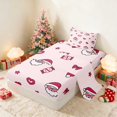 thumbnail image 1 of Manfei Santa Twin Sheets Holiday Bedding, Peach Pink 3 Pieces (1 Flat Sheet, 1 Fitted Sheet and 1 Pillowcase), 1 of 6