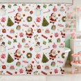 thumbnail image 1 of Manfei Santa Waterproof Shower Curtain 72Wx72L Holiday Bathroom Curtain, Purple Pink, 1 of 5