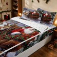 thumbnail image 1 of Manfei Santa Zipper Twin Comforter Sets with Fitted Sheet and 2 Pillowcases Reindeer Zipper Bedding Set, Lilac White, Reversible, 1 of 7