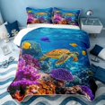 thumbnail image 1 of Erosebridal Sea Animal Quilt King, Marine Turtle King Coverlet Set, Reversible 3pcs, 1 Bedspread and 2 Pillowcases, 1 of 7