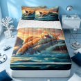 thumbnail image 1 of Erosebridal Sea Animal Zipper Full Size Comforter Sets with Fitted Sheet and 2 Pillowcases, Marine Shark Cat Zipper Bedding Set, Reversible, 1 of 7