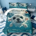 thumbnail image 1 of Erosebridal Sea Dog Bed Spread Queen, Marine Animal Queen Coverlet Set, Reversible 3pcs, 1 Quilt and 2 Pillowcases, 1 of 7