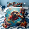 thumbnail image 1 of Erosebridal Sea Dog Twin Quilt Set, Marine Animal Twin Coverlet Set, Polka Dots Reversible 2 Pieces, 1 Bedspread and 1 Pillowcase, 1 of 7