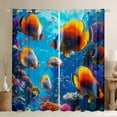 thumbnail image 1 of Erosebridal Sea Fish Curtains Pack of 2 (38x45), Colorful Coral 30%-50% Black Out Curtains, Ocean Sealife Curtains for Living Room, Window Curtains Room Decor, 1 of 6