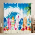 thumbnail image 1 of Erosebridal Sea Surfing Curtains for Living Room,Ocean Beach 30%-50% Blackout Curtains Set of 2 (38x45),Curtains Pack of 2 (38x45),Floral Decoration, 1 of 6