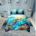 thumbnail image 1 of Erosebridal Sea Turtle Bedding Twin Size, Ocean Sealife Bed Set, Kawaii Animal Reversible Bedding Sets Twin Size, Microfiber Bedroom Decorative, 7-Piece, 1 of 6