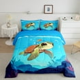 thumbnail image 1 of Erosebridal Sea Turtle Comforter Sets Queen Size, Sealife Comforters & Duvets, Ocean Marine Decor, Reversible 3 Pieces, 1 of 7