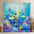 thumbnail image 1 of Erosebridal Sea Turtle Curtains for Living Room,Sea Animal 30%-50% Blackout Curtains Set of 2 (38x45),Teenager Bedroom Decor, 1 of 6