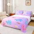 thumbnail image 1 of Erosebridal Sea Turtle Mermaid Kids Full Size Sheets, Pink Purple Cartoon Bed Sheets, 4 Pieces, 1 of 5
