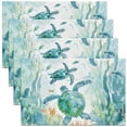 thumbnail image 1 of Erosebridal Sea Turtle Placemats Set of 4 12"x18" Cute Ocean Marine Table Mats Placemat Watercolor Underwater Animal Placemats for Dining Table Indoor Outdoor Kitchen, 1 of 4