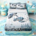 thumbnail image 1 of Erosebridal Sea Turtle Reef Zipper Full Size Comforter Sets with Fitted Sheet and 2 Pillowcases,Coral Bubble Zipper Bedding Set For Boys,Reversible,4 Pieces, 1 of 7