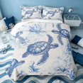thumbnail image 1 of Erosebridal Sea Turtle Twin Quilt Set, Marine Wildlife Twin Coverlet Set, Reversible 2 Pieces, 1 Bedspread and 1 Pillowcase, 1 of 7