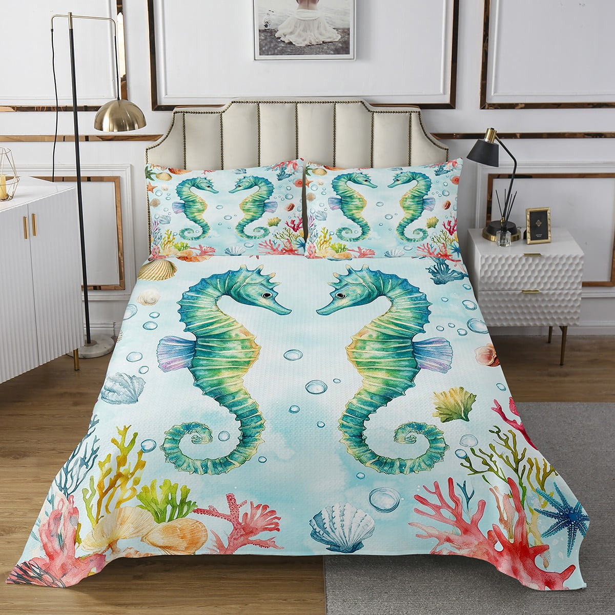 Seahorse Sands Quilt Set- King