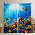 thumbnail image 1 of Erosebridal Sealife Octopus Curtains for Living Room,Marine Animal 30%-50% Blackout Curtains Set of 2 (38x45),Sea Room Decorative, 1 of 6