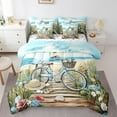 thumbnail image 1 of Erosebridal Seashell Bicycle Hat Bedding Queen Size,Ocean Lighthouse Comforter Sets with Sheets,Floral Bedroom Decor,Reversible,Lightweight,7 Pieces, 1 of 5