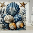 thumbnail image 1 of Erosebridal Seashell Conch Shower Curtain 72x84, Beach Ocean Theme Bathroom Decor, Waterproof, 1 of 6