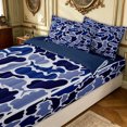 thumbnail image 1 of Erosebridal Shark Camo Print Zipper Queen Comforter Set with Fitted Sheet and 2 Pillowcases for Boys Men, Blue Ocean Marine Camouflage Zipper Bedding Set, Navy Reversible, 4 Pieces, 1 of 7