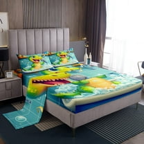 Erosebridal Singing Alligator Sheet Set Twin,Cartoon Animal Bedding Sets Twin Size,Ultra Soft Bed Sheets Twin,Kawaii Room Decorative,3pcs