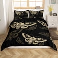 thumbnail image 1 of Erosebridal Skeleton Gothic Comforter Cover Full, Black Gold Bedding Full Size, Bohomian Style Decor, Reversible, 1 of 7