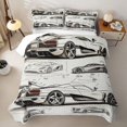 thumbnail image 1 of Erosebridal Sketch Race Car Twin Quilt Set,Extreme Sport Games Twin Coverlet Set For Boys,2pcs, 1 of 7