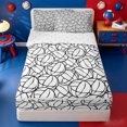 thumbnail image 1 of Erosebridal Sketch Volleyball Zipper Full Size Comforter Sets with Fitted Sheet and 2 Pillowcases,Line Sport Ball Zipper Bedding Set For Boys,Reversible,4pcs, 1 of 7