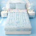 thumbnail image 1 of Erosebridal Sky Blue Heart Bow Zipper Full Size Comforter Sets with Fitted Sheet and 2 Pillowcases,Mini Ribbon Zipper Bedding Set For Girls,Colorful Stars Reversible,4 Pieces, 1 of 7