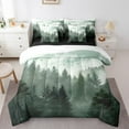 thumbnail image 1 of Erosebridal Smoky Jungle Bedding Queen Size,Green Woodland Tree Comforter Sets with Sheets,Nature Landscape Bedding Sets Queen Size For Men Women,Breathable Bedroom Decorative Reversible,7-Piece, 1 of 6