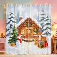 thumbnail image 1 of Manfei Snow Blackout Curtains Holiday Window Curtains Pack of 2 (38x45 Each), Lavender Pink, 1 of 6