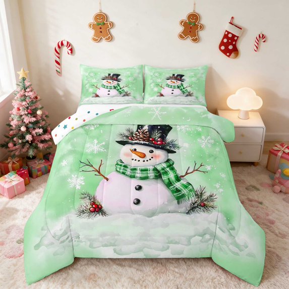 Manfei Snow Queen Comforter Set Holiday Comforter Sets Queen, Purple Gold 3pcs 1 Comforter and 2 Pillowcases, Polka Dots