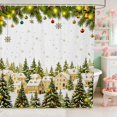 thumbnail image 1 of Manfei Snow Waterproof Shower Curtain 72Wx84L House Bathroom Waterproof Shower Curtain, 1 of 5