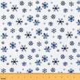 thumbnail image 1 of Erosebridal Snowflake Print Fabric by the Yard 1 Yard Winter Snow Home Decor Fabric by the Yard, Off White, 1 of 6