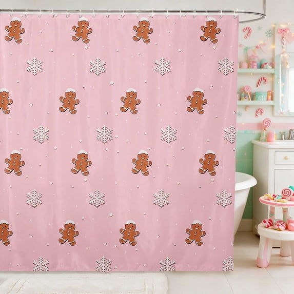 Erosebridal Snowflake Waterproof Shower Curtain 72Wx78L Snow Bath Curtain